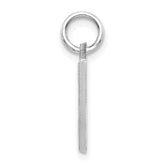 14K White Gold Brushed Diamond-Cut Letter J Initial Charm